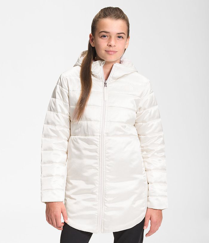 The North Face Jacket Printed Reversible Mossbud Swirl Parka White - Girls - Thailand BYGEA-4309